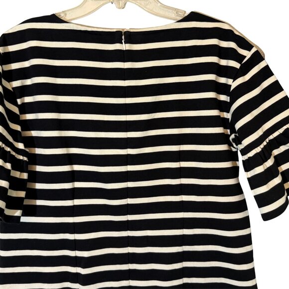 J. Crew Black n White Striped Short Sleeve Dress - Size Medium - Picture 7 of 8